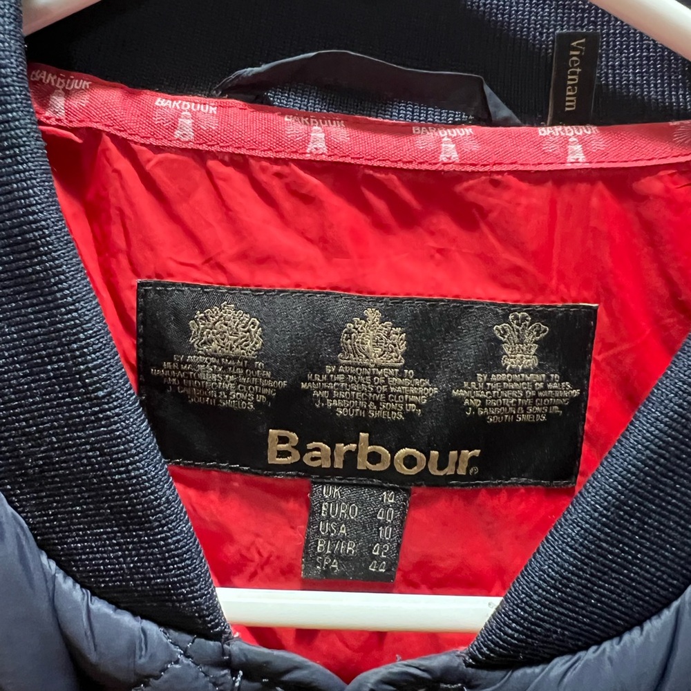 Barbour Red and Navy Quilted Jacket